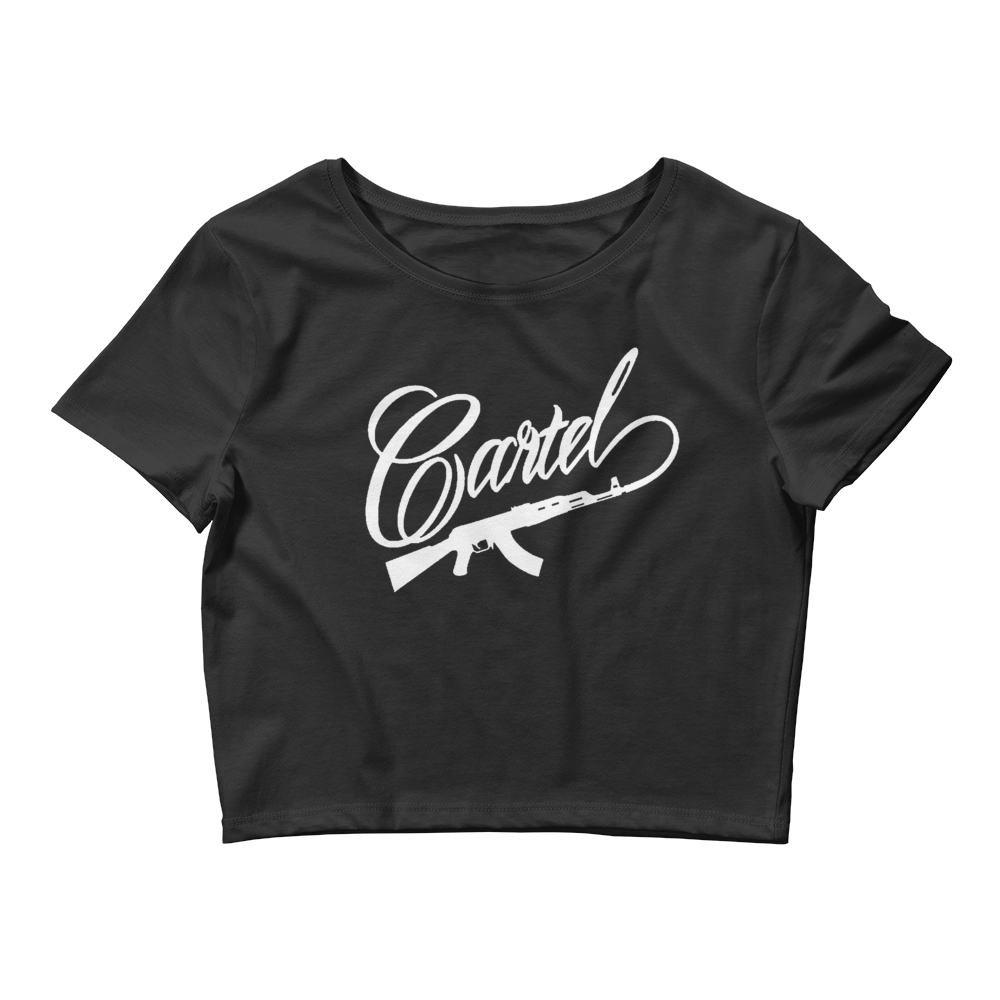 Crude Cartel Women’s Crop Tee White Logo