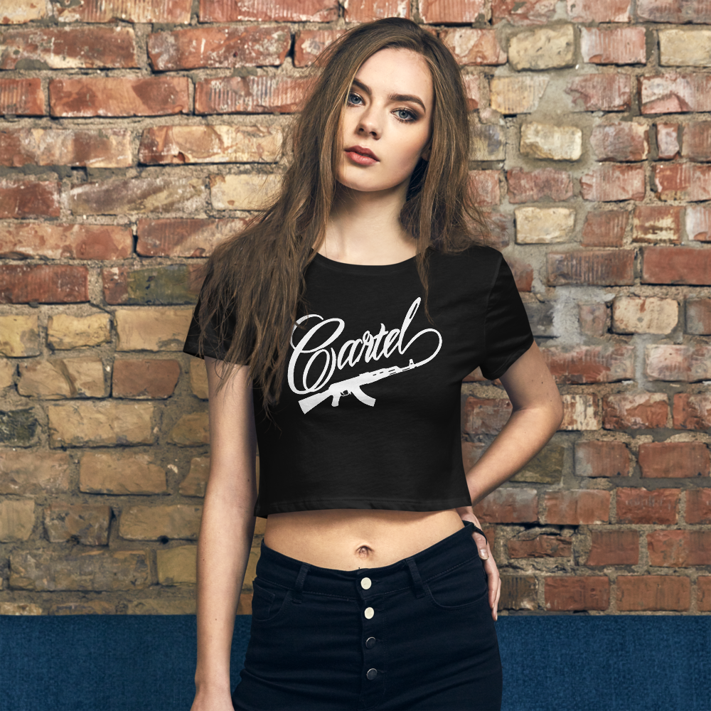 Crude Cartel Women’s Crop Tee White Logo