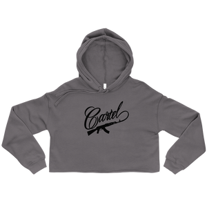 Crude Cartel Crop Hoodie Black Logo